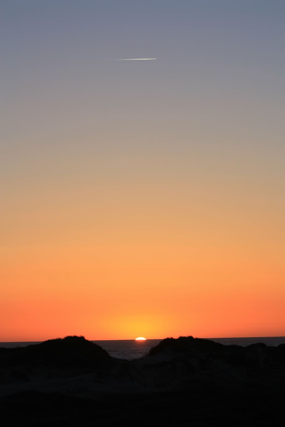 denmark, spring, sunset, sky, red, blue, the sea, nice, yellow HD wallpaper