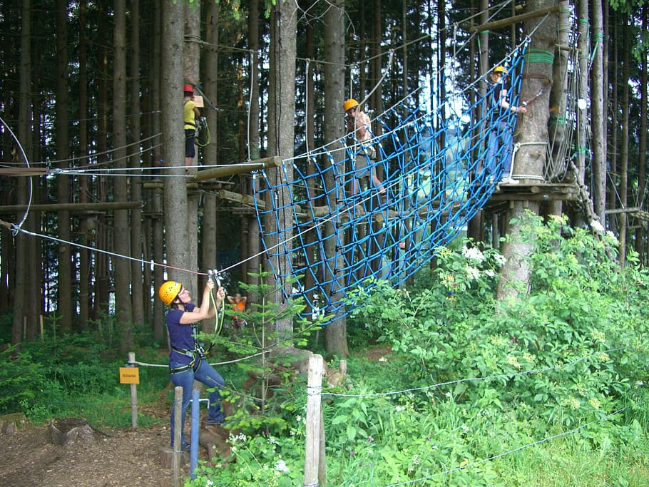 High Ropes Course, Climbing Forest, gruentensee, haslach, allgäu, HD wallpaper