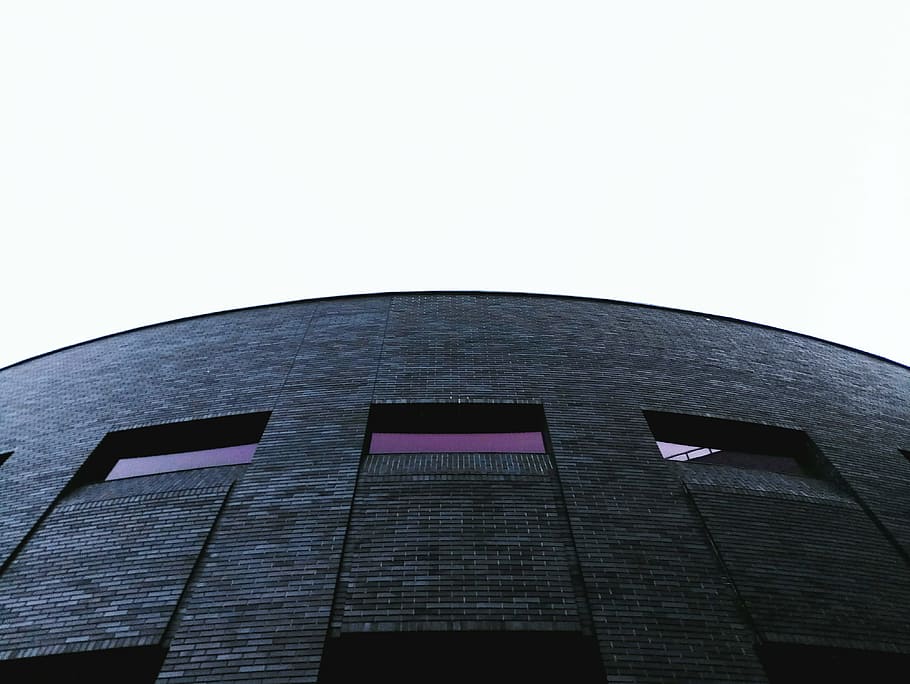 low angle photo of black high-rise building, structure, sky HD wallpaper