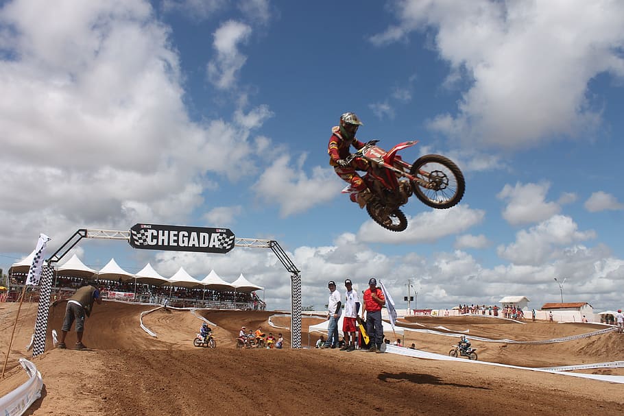 Bike, Adrenaline, Rally, Motorcycle, jump, end, race, competition, HD wallpaper