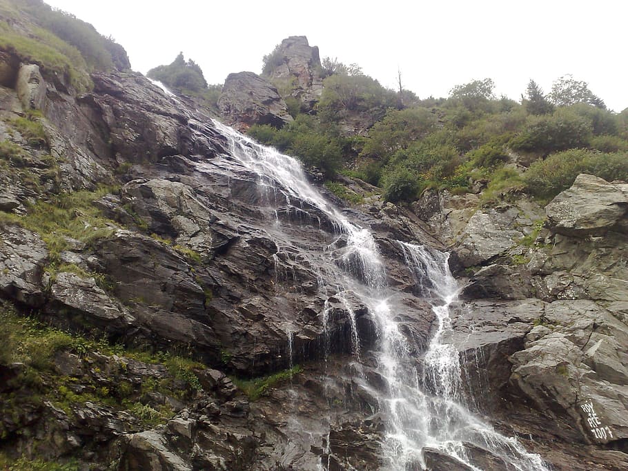 romania, cascada, mountain, waterfall, scenics - nature, beauty in nature HD wallpaper