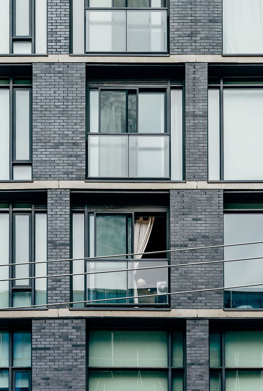 city, building, wall, architecture, apartment, brickwall, cables HD wallpaper