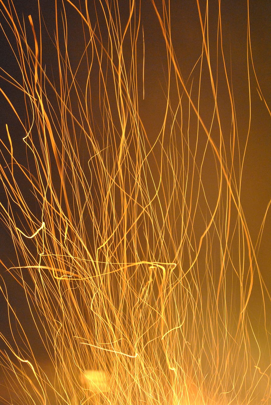 spark, fire, burns, no people, night, motion, nature, glowing HD wallpaper