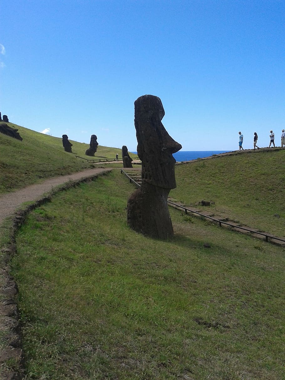 rapa, nui, easter island, rapa nui, chile, moai, hangaroa, sky HD wallpaper