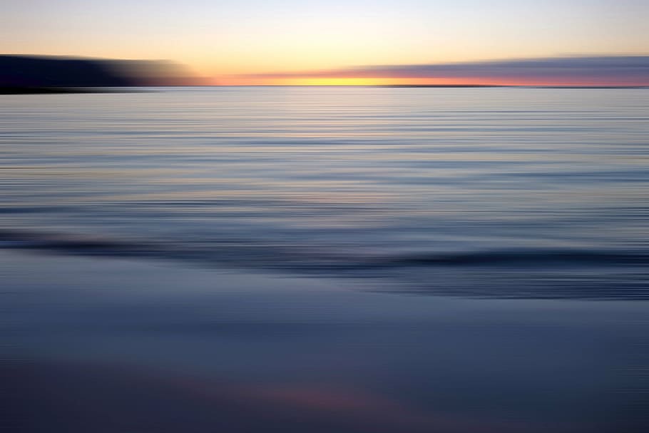 photo of body of water during sunset, sea, sky, ocean, clouds HD wallpaper