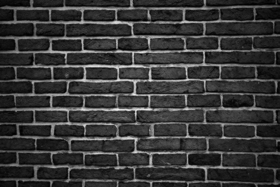 HD wallpaper: black brick wall, building, brick texture, dark, pattern