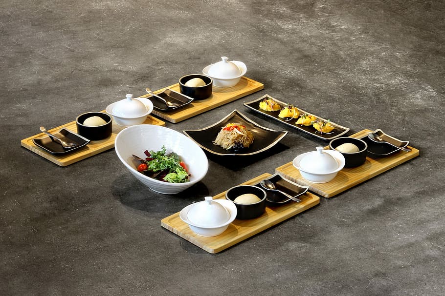 dining room, cooking, food and drink, high angle view, table HD wallpaper