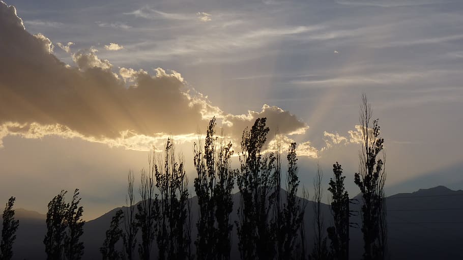 Andes, Mountain, Argentina, Sunset, sunlight, shafts of sunlight HD wallpaper