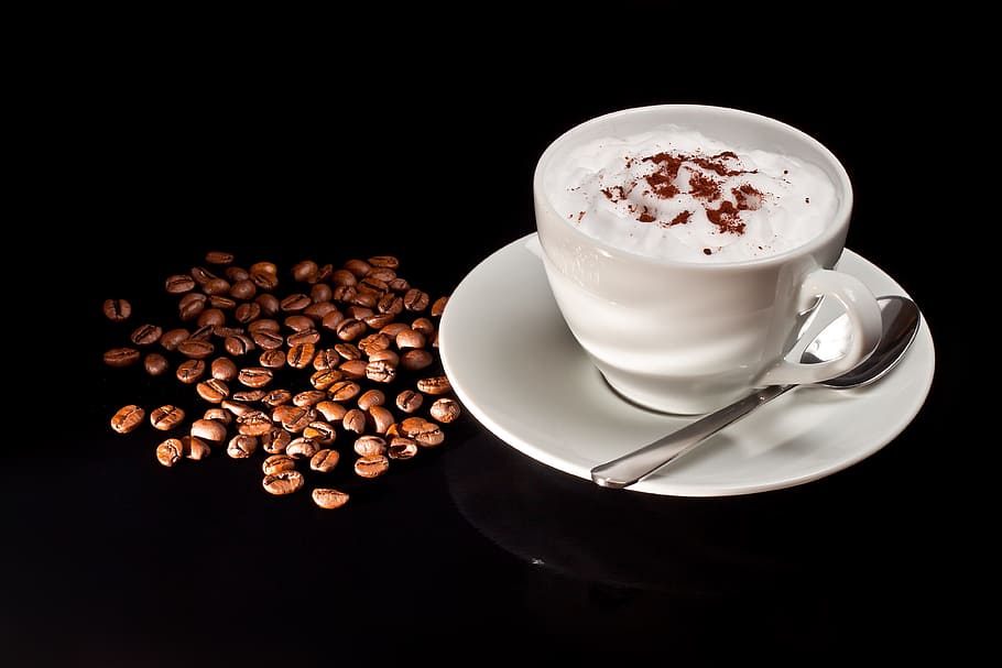 white cream on teacup, coffee, drink, espresso, cappuccino HD wallpaper