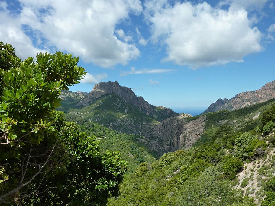 Corsica, Mountain, Landscape, mountains, mountain landscape, HD wallpaper