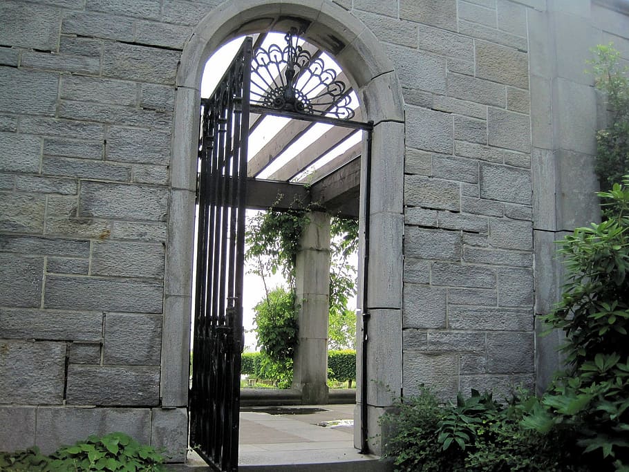 stone wall, arched, gate, ontario, canada, architecture, built structure HD wallpaper