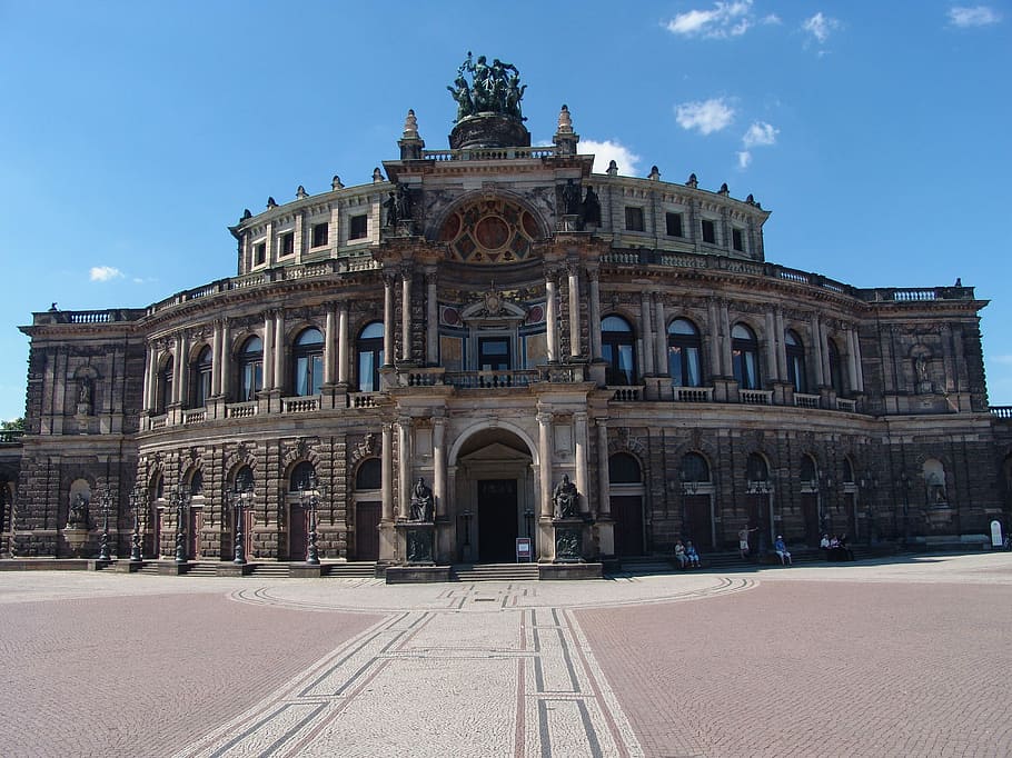 Dresden, Opera, Historically, semper opera house, construction art HD wallpaper