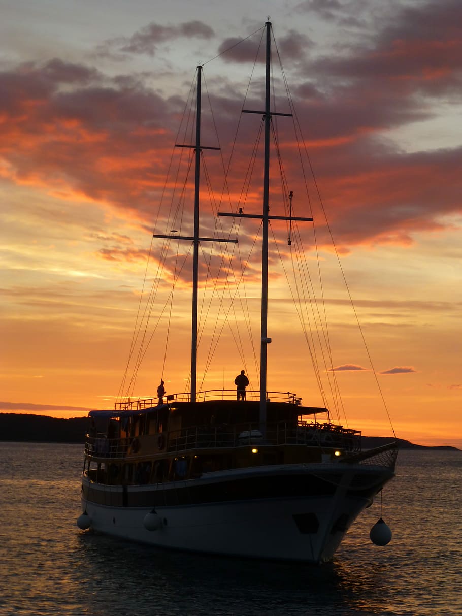 Sunset, Sea, Romantic, Evening, Sky, evening sky, afterglow HD wallpaper