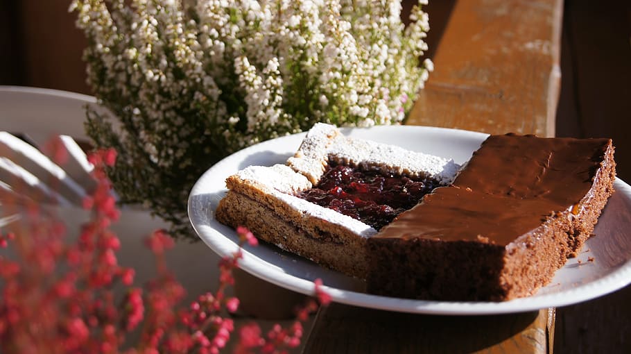 cake, sweet, erica, jam, chocolate, pustertal, dessert, food HD wallpaper