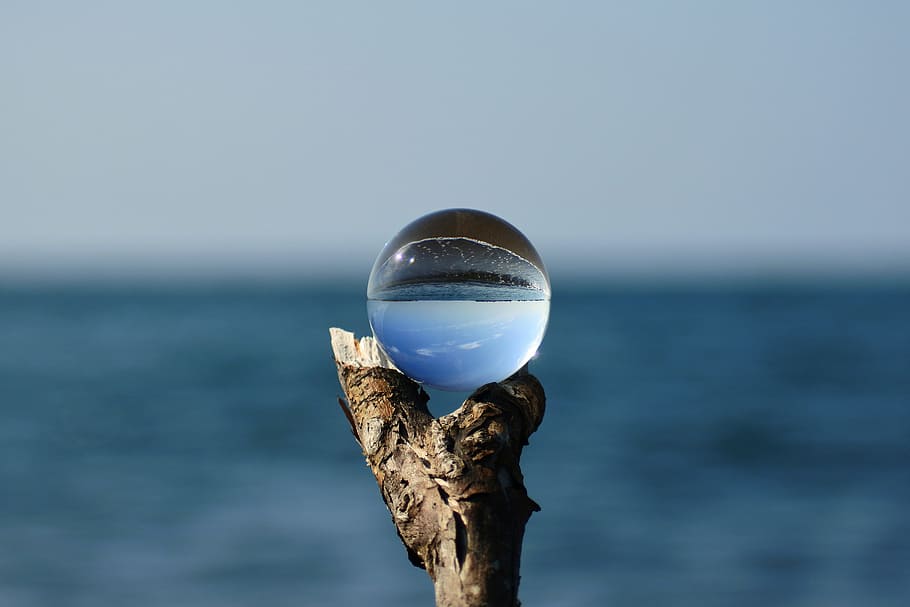 natural, landscape, sea, beach, horizon, wood, glass, glass beads, HD wallpaper