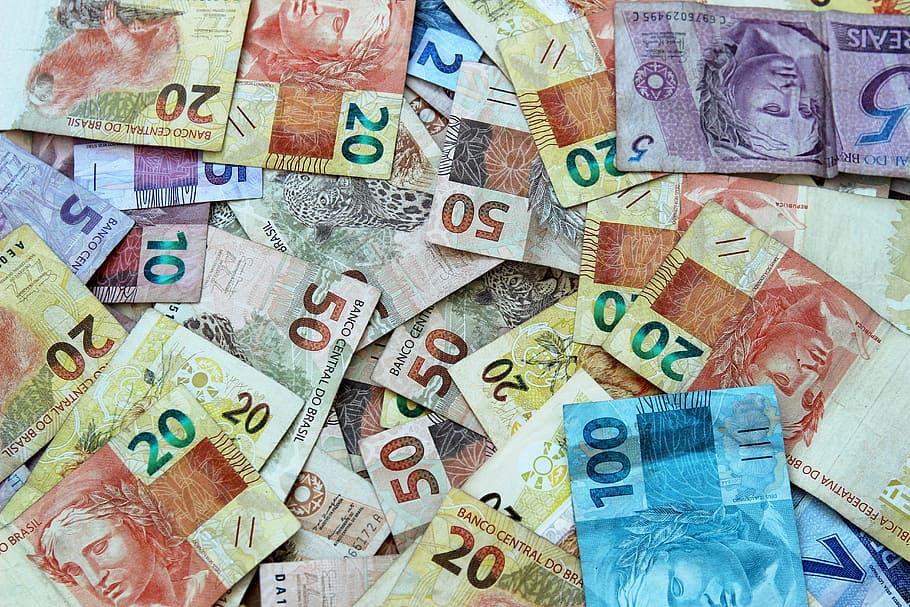 assorted banknote lot, ballots, money, real, brazilian currency HD wallpaper