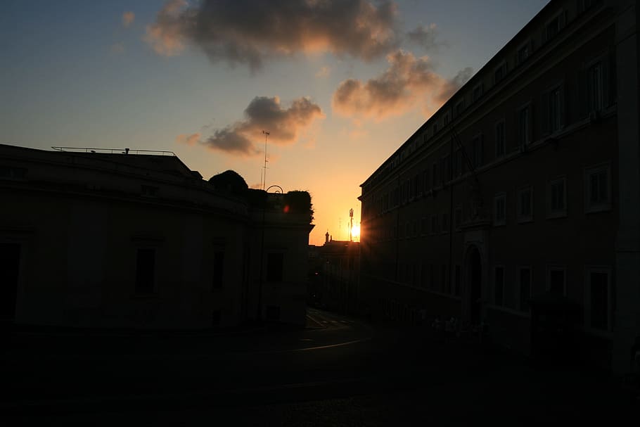 Sunset, Cloud, Silhouette, Roman, sky, italy, square, no people HD wallpaper