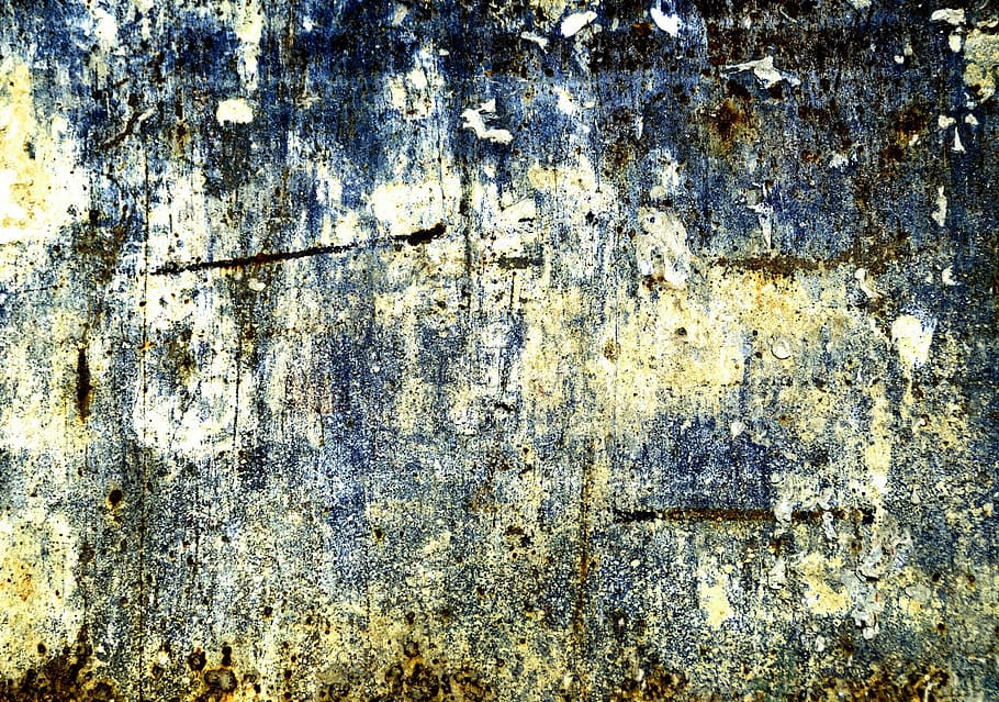 texture, grunge, background, blue, wall, plaster, weather-beaten HD wallpaper