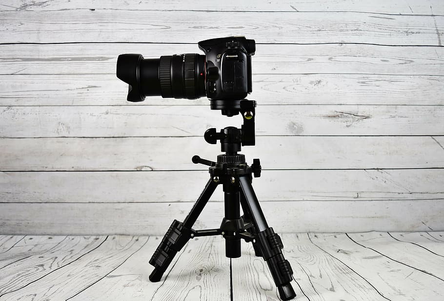 black DSLR camera beside tripod, sony slt-a58, digital camera, HD wallpaper
