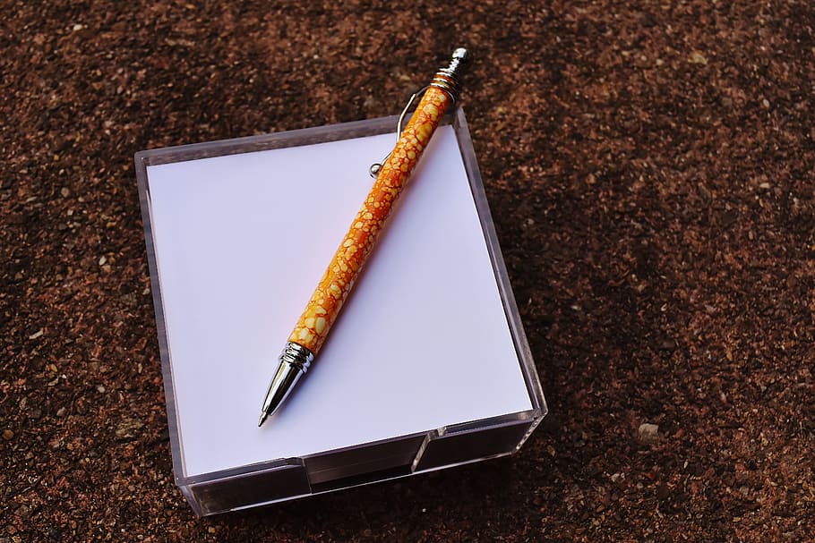 pen, stickies, memo, notes, writing tool, paper, notepad, high angle view HD wallpaper