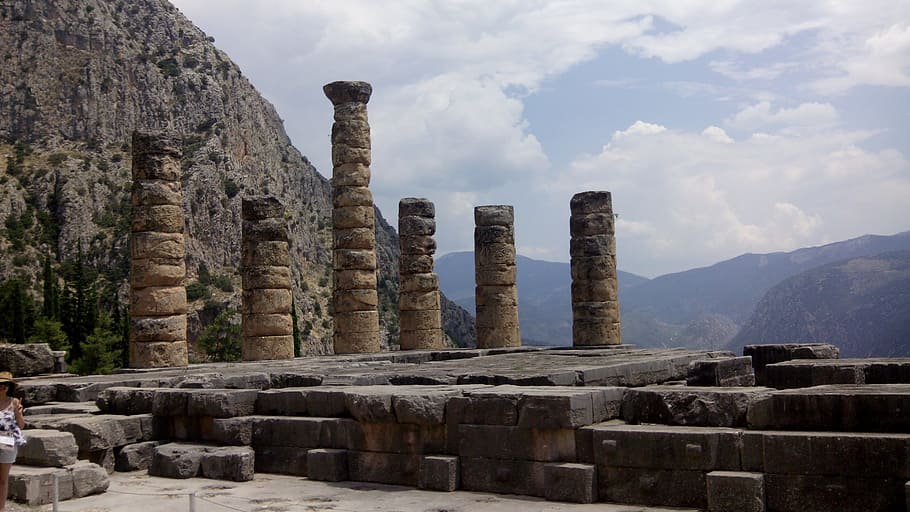 Ruins, Oracle, delfos, history, old ruin, ancient, no people.