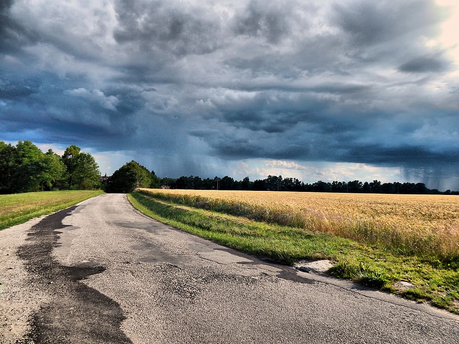 Heaven, Clouds, Sun, Sky, Blue, storm, summer, nature, rural Scene HD wallpaper
