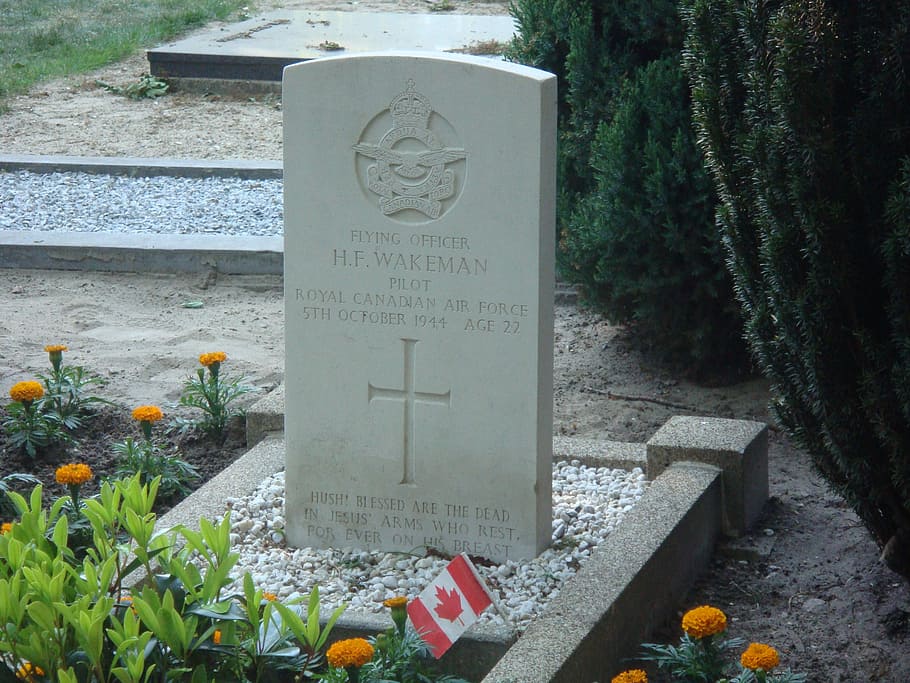 war grave, pilot, netherlands, canada, commemoration, text HD wallpaper