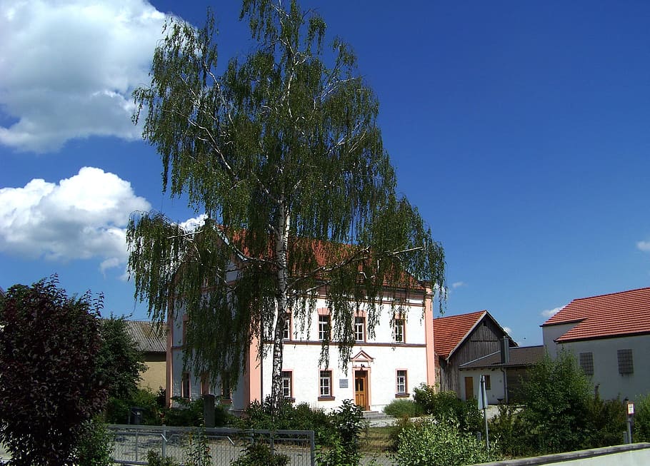 Bavaria, Germany, Clouds, House, sky, home, architecture, trees HD wallpaper