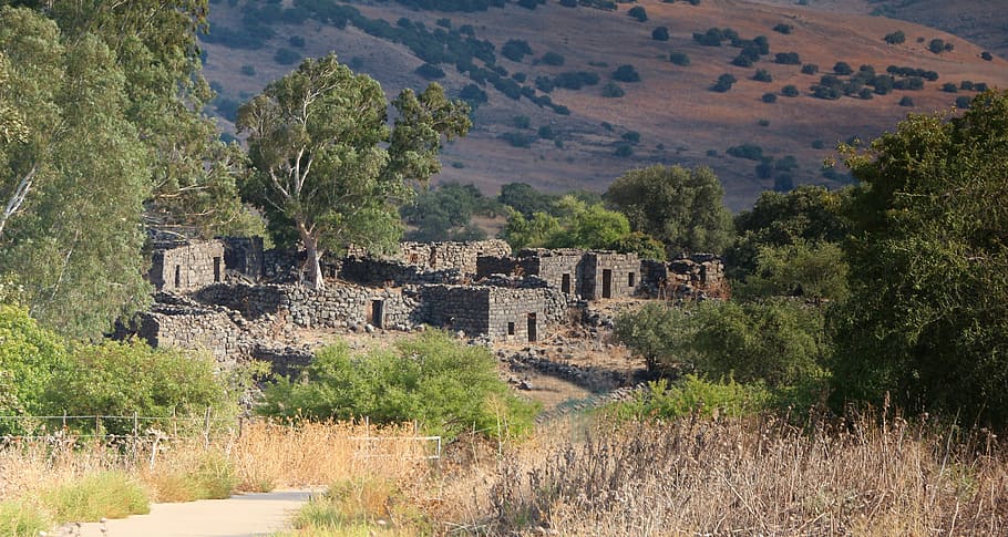 deserted ruins, village, ghost town, yahudia, golan heights israel, ancient, HD wallpaper