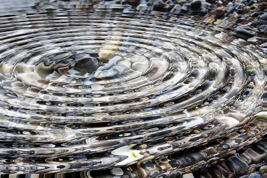 photography of shallow water, stones, pebble, wave, transparent HD wallpaper