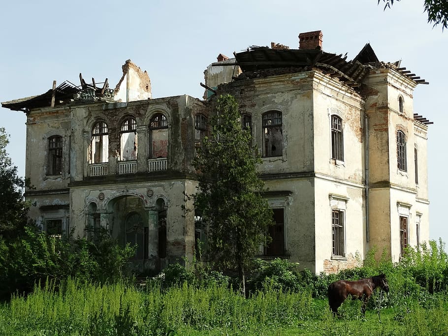 Mansion, Nada, Old, Ruin, Degraded, abandoned, building exterior
