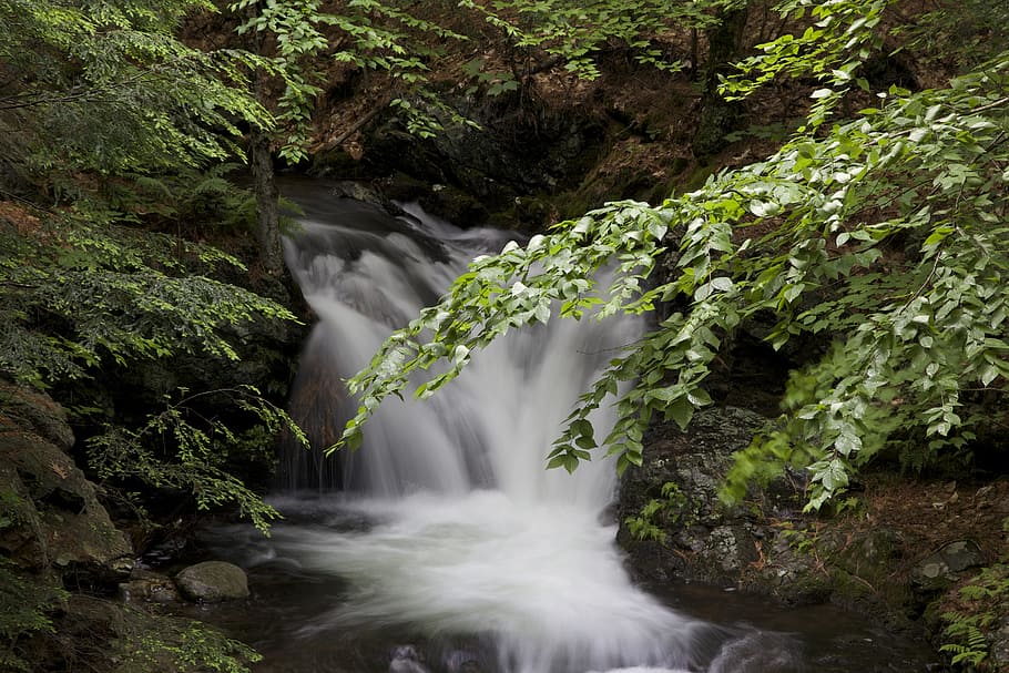 stream, waterfall, motion, scenics - nature, long exposure, beauty in nature HD wallpaper