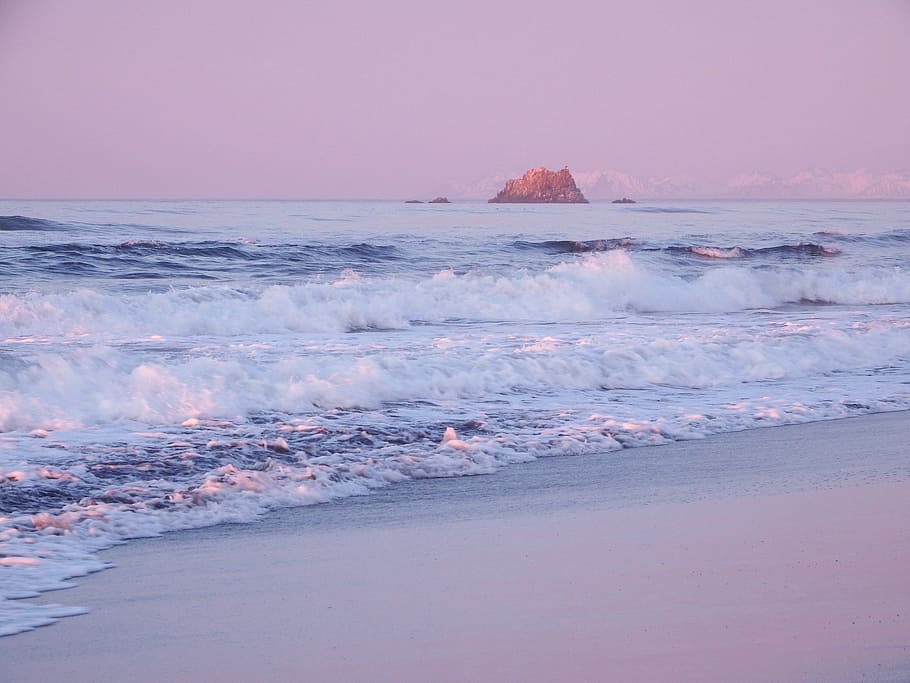 the pacific ocean, wave, surf, foam, sea, seascape, sand, beach HD wallpaper