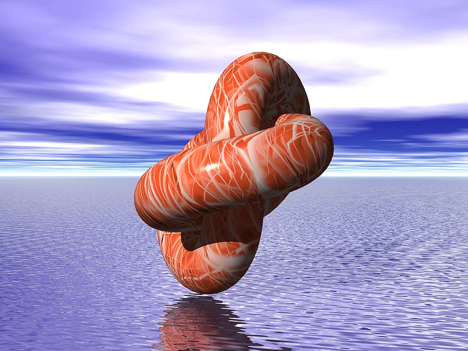 reflection, render, 3d, sky, sea, geometry, water, cloud - sky HD wallpaper