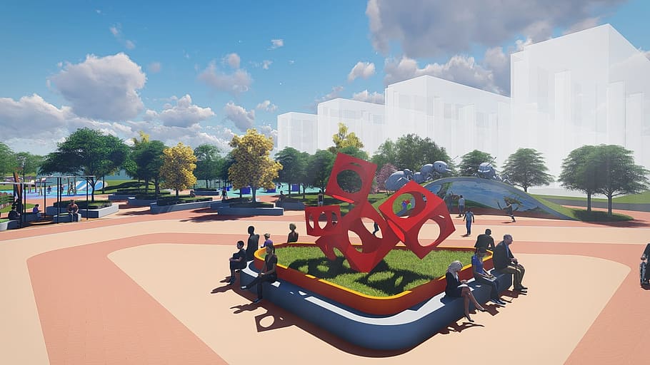 community renderings, perspective, partial, sky, architecture HD wallpaper
