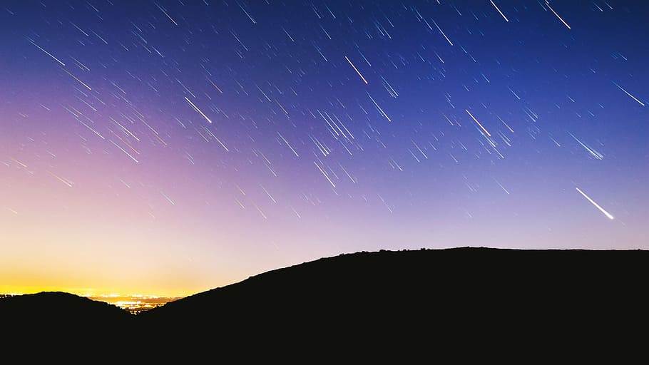 long-exposure, night, sky, space, stars, time lapse, astronomy HD wallpaper