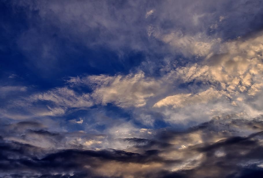 cloudscape, light, blue, sky, nature, beauty, heaven, scene HD wallpaper