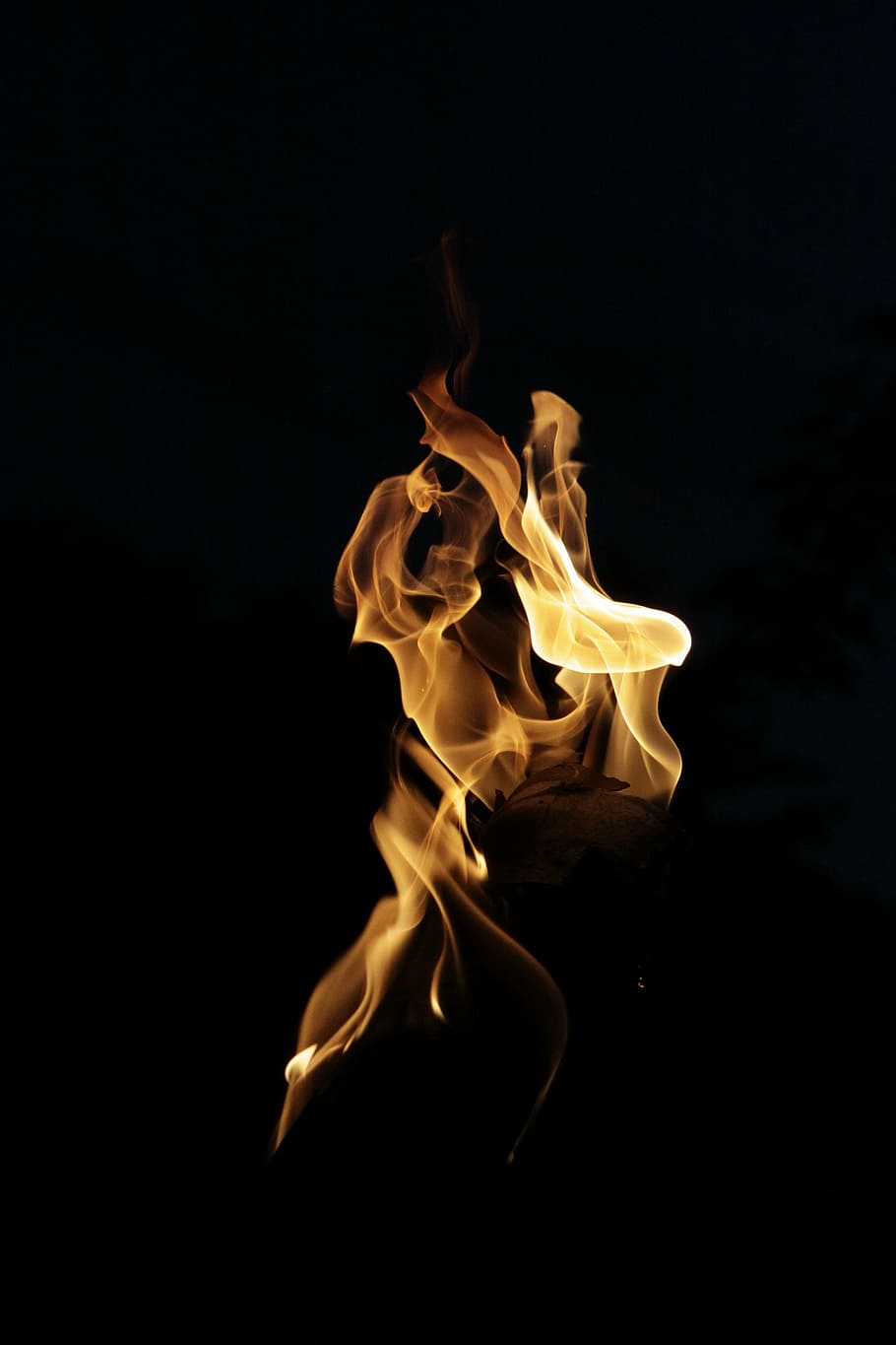 time lapse photography of yellow fire, light, flame, night HD wallpaper
