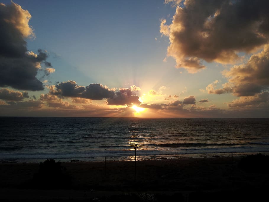 Clouds, Sunset, Sunrise, Landscape, sunlight, cloudscape, sea HD wallpaper