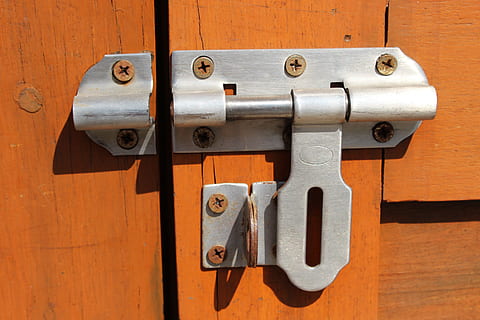 gray door lock, latch lock, security, protection, safety, privacy HD wallpaper