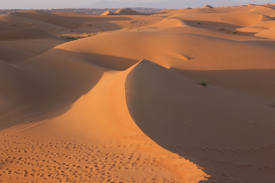 desert, shadow, sand, land, sand dune, landscape, arid climate HD wallpaper
