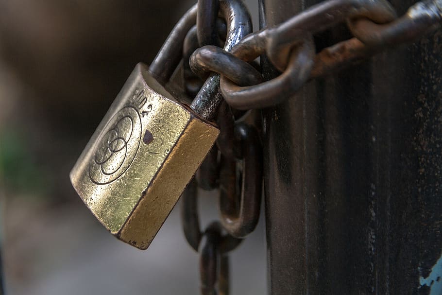 key, lock, chain, metal, close-up, padlock, protection, safety HD wallpaper