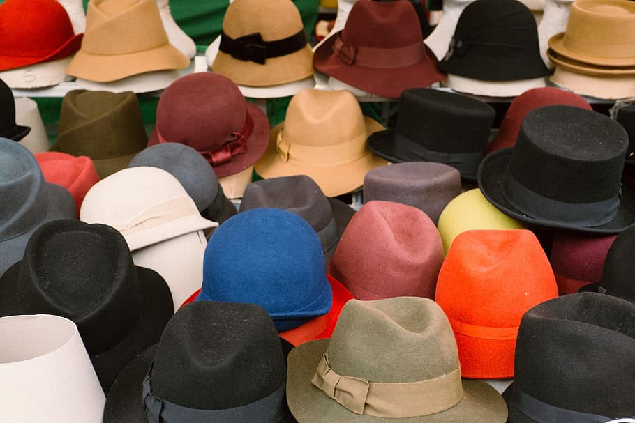 Hats for sale, objects, fashion, clothing, headwear, personal Accessory HD wallpaper