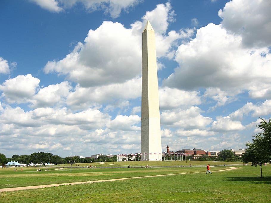 Washington Monument, Clouds, Memorial, historical, tourists HD wallpaper
