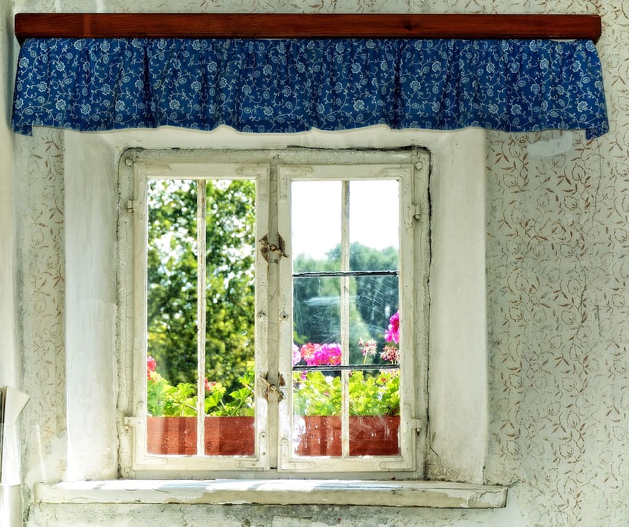 white metal glass panel window, old, window sill, historically HD wallpaper