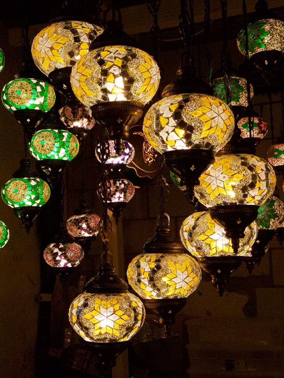 candlestick, lamps, light, creative, color, oriental, electric Lamp HD wallpaper