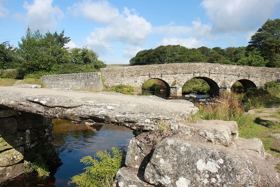 historically, bridge, water, built structure, cloud - sky, plant HD wallpaper