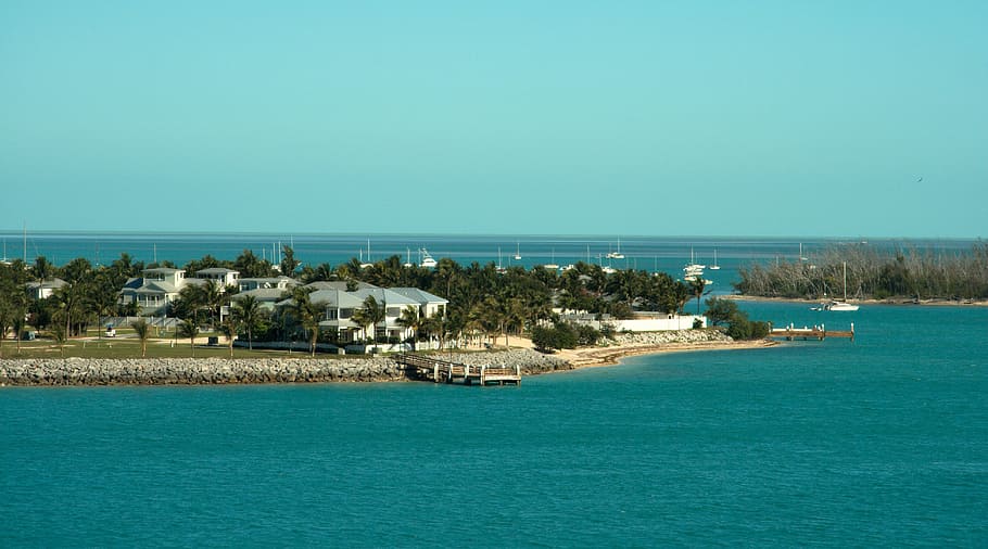 buildings near body of water, florida, coast, beach, key west HD wallpaper