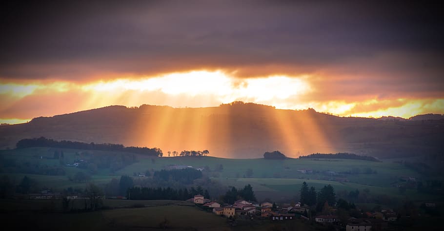 sunset, dawn, nature, panoramic, sky, scenics - nature, landscape HD wallpaper