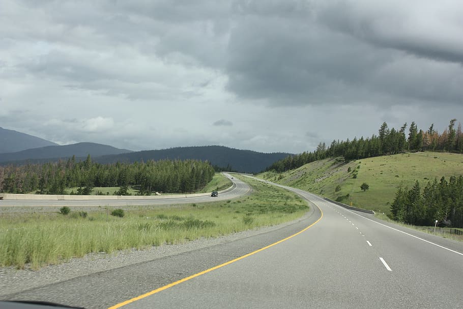 canada, road, cloud - sky, transportation, plant, direction HD wallpaper